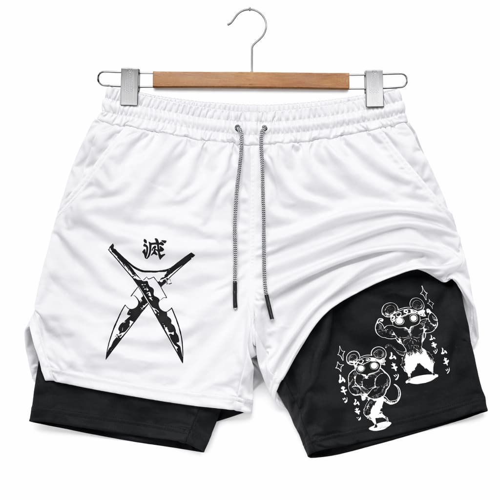 Short Duplo Masculino Japonês Compressão Academia Treino Streetwear Premium