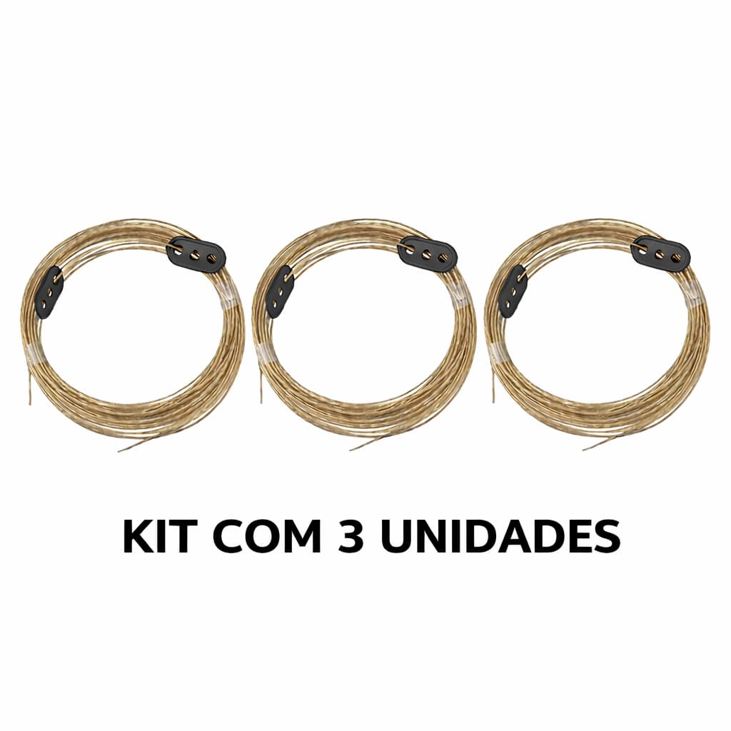 KIT 3 VARAL DE AÇO 10 METROS REVESTIDO EM PVC ULTRA RESISTENTE