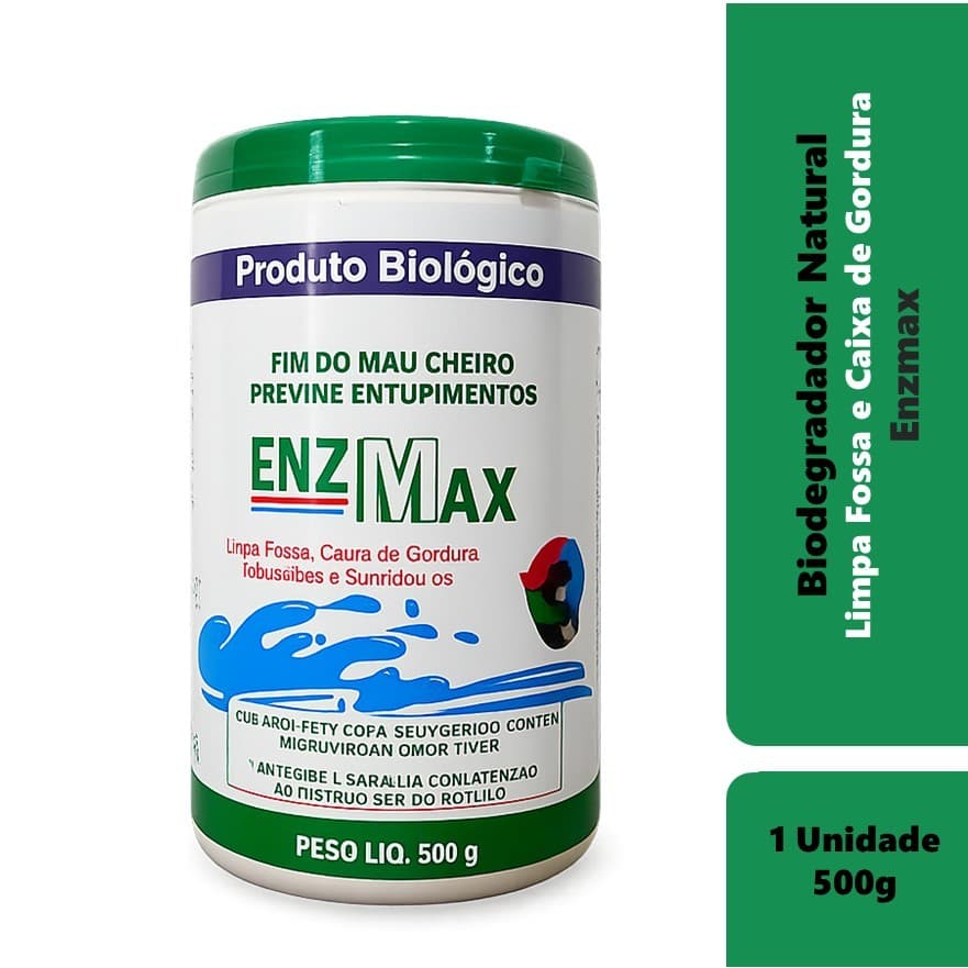 Enzmax Limpa Fossa Séptica E Caixa De Gordura Enzimas 500g