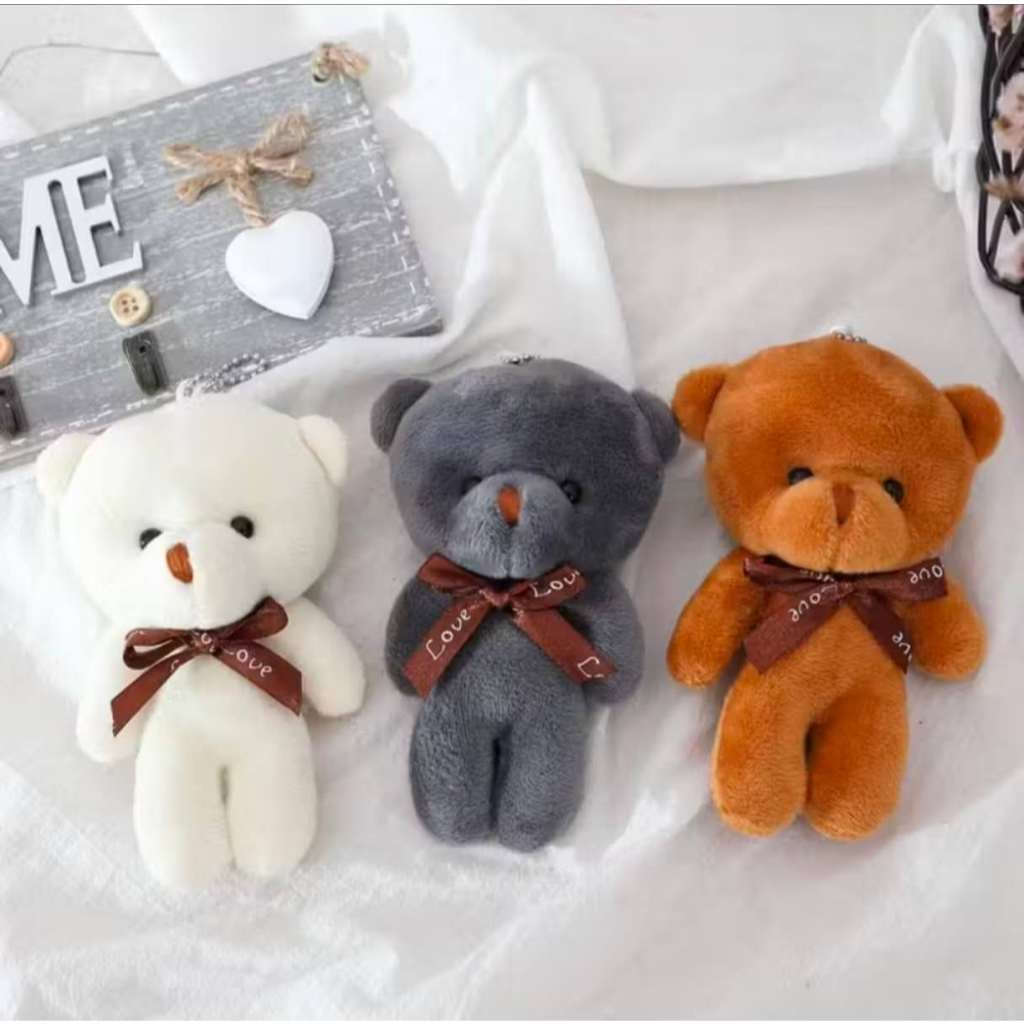 Kit 6-12 uns Chaveiro Com Pingente De Urso Ttedy De Pelúcia 12cm envia cor aleatória