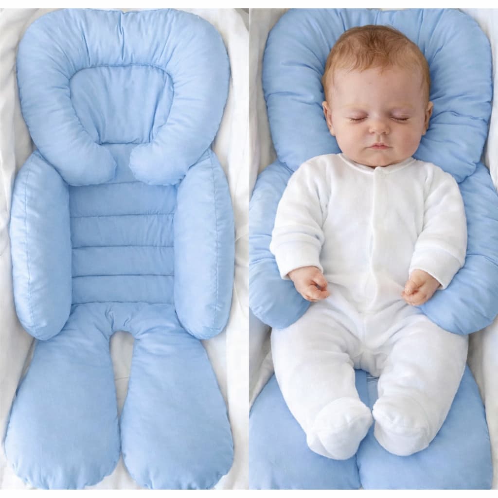 Colchonete Redutor Almofada para Bebê Conforto Apoio de Corpo Acolchoado Macio Microfibra Azul