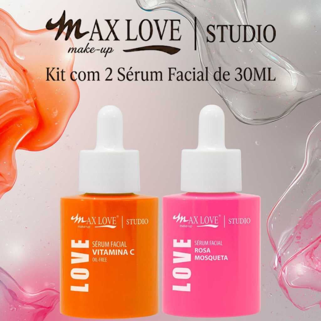 Kit 2 Sérum 30ml - Vitamina C, Rosa Mosqueta - Max Love