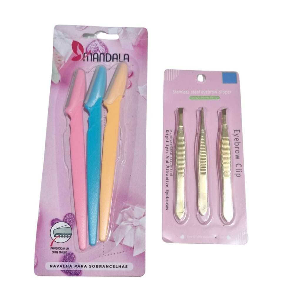 kit com 3 Pinça + 3 Navalha