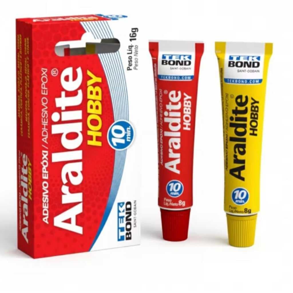 Araldite Hobby Cola 10 Minutos Epóxi 16G Reparos Domésticos Madeira, Vidro, Metais