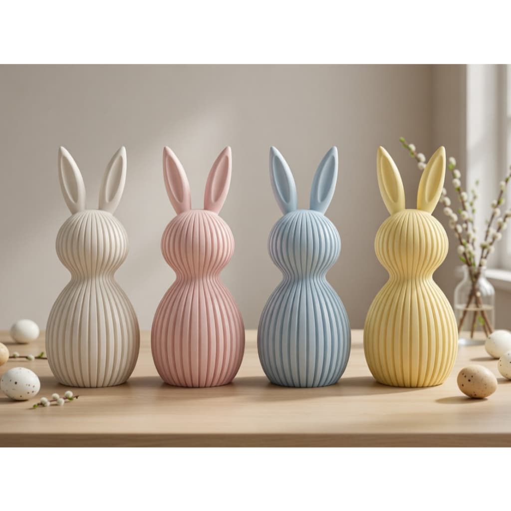 Boneco Decorativo COELHO PASCOA Figura Decorativa Minimalista Impressao 3d