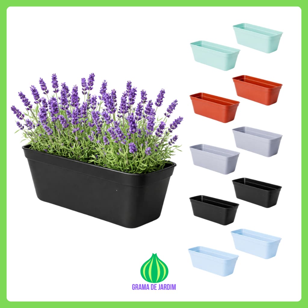 Kit 24 Vasos Retangular 370ml Floreira Preto Marrom Colorido Mini Plástico Plantas Decorar Jardim