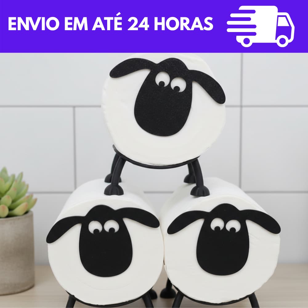 Suporte para Papel Higiênico Ovelha Decorativo Porta Rolos para Banheiro Criativo