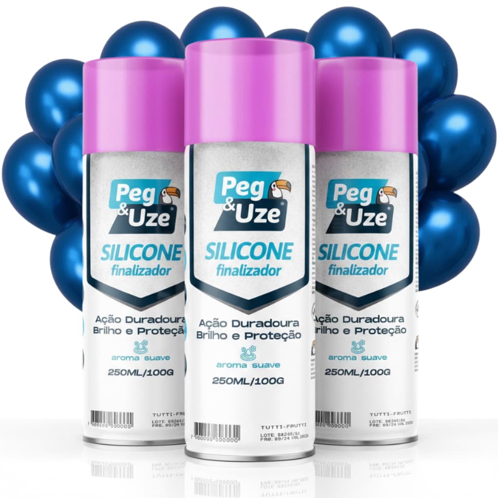 kit 3 Brilha Balão Bexiga Spray Festa Buffet Decoração Silicone Uso Geral