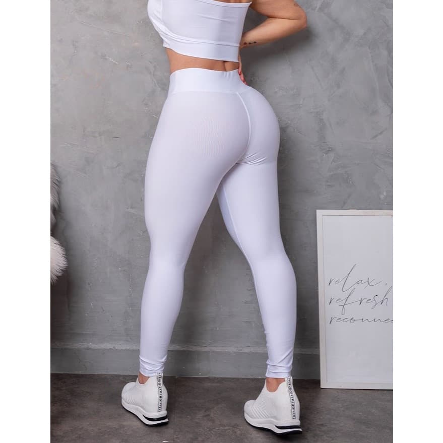 Legging flanelada Suplex Branca  Básica Termica para o frio