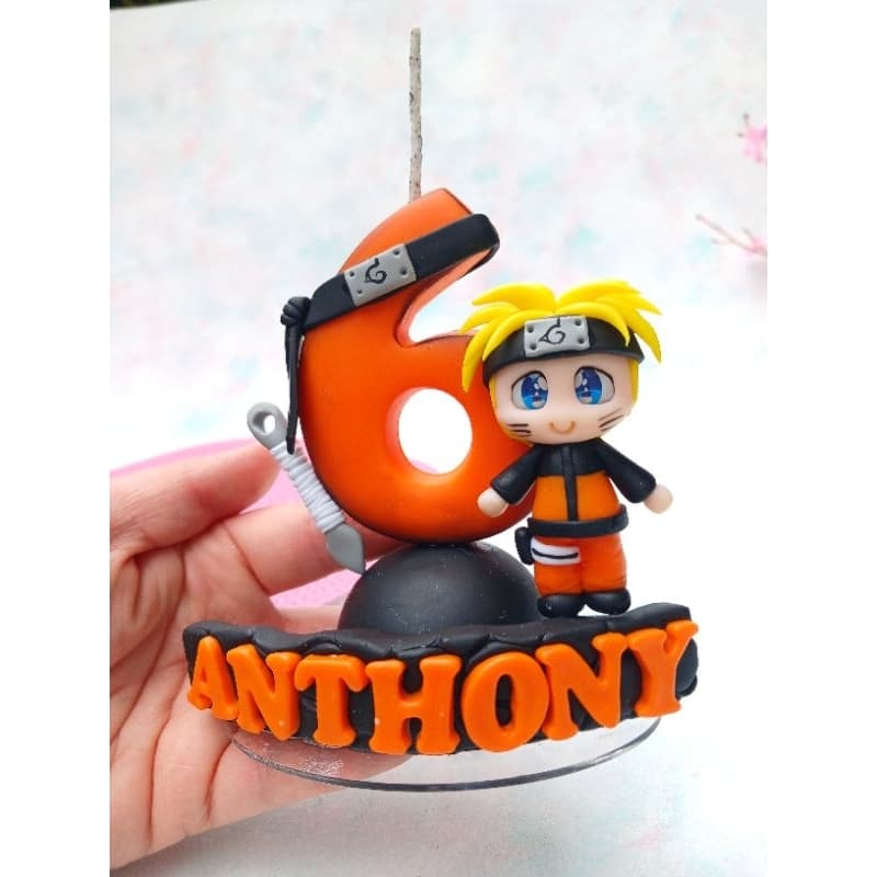 vela em biscuit Naruto