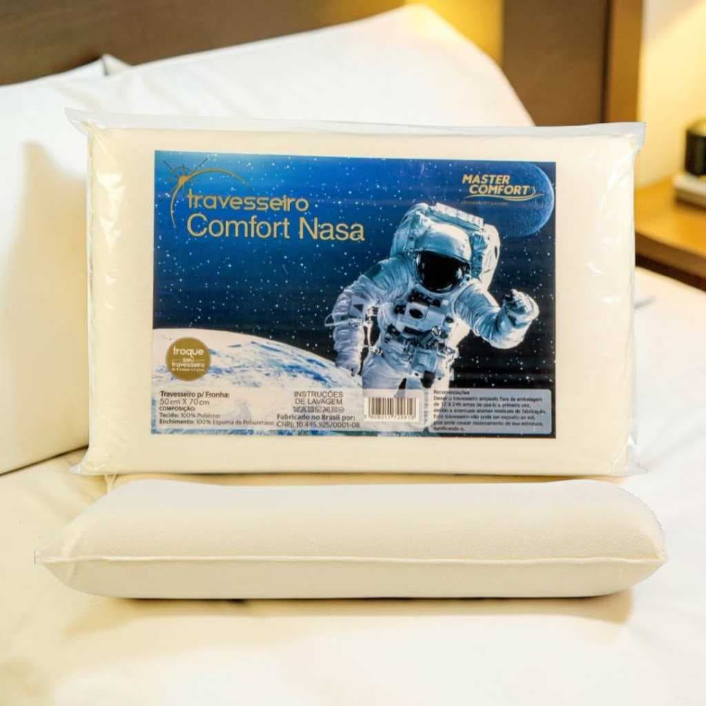 Travesseiros NASA Viscoelástico Ergonômico Antialérgico Confortável 01 un com 10cm altura
