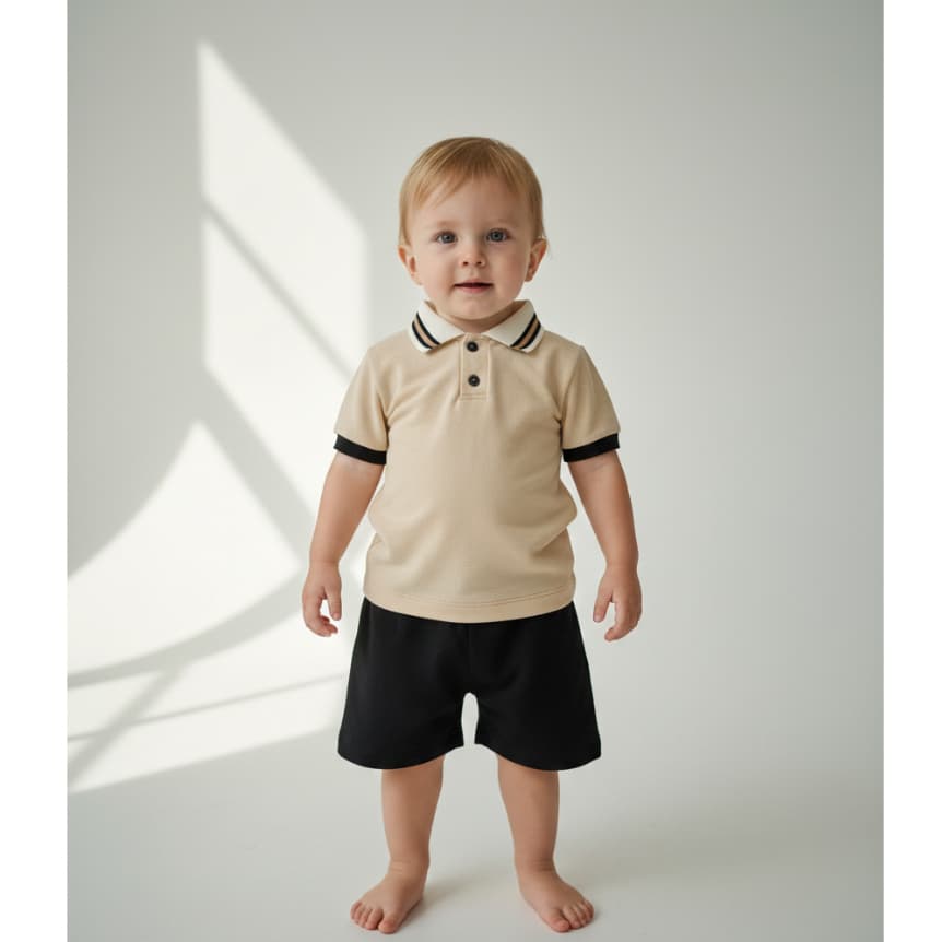 Conjunto Polo Infantil Menino com Bermuda Casual