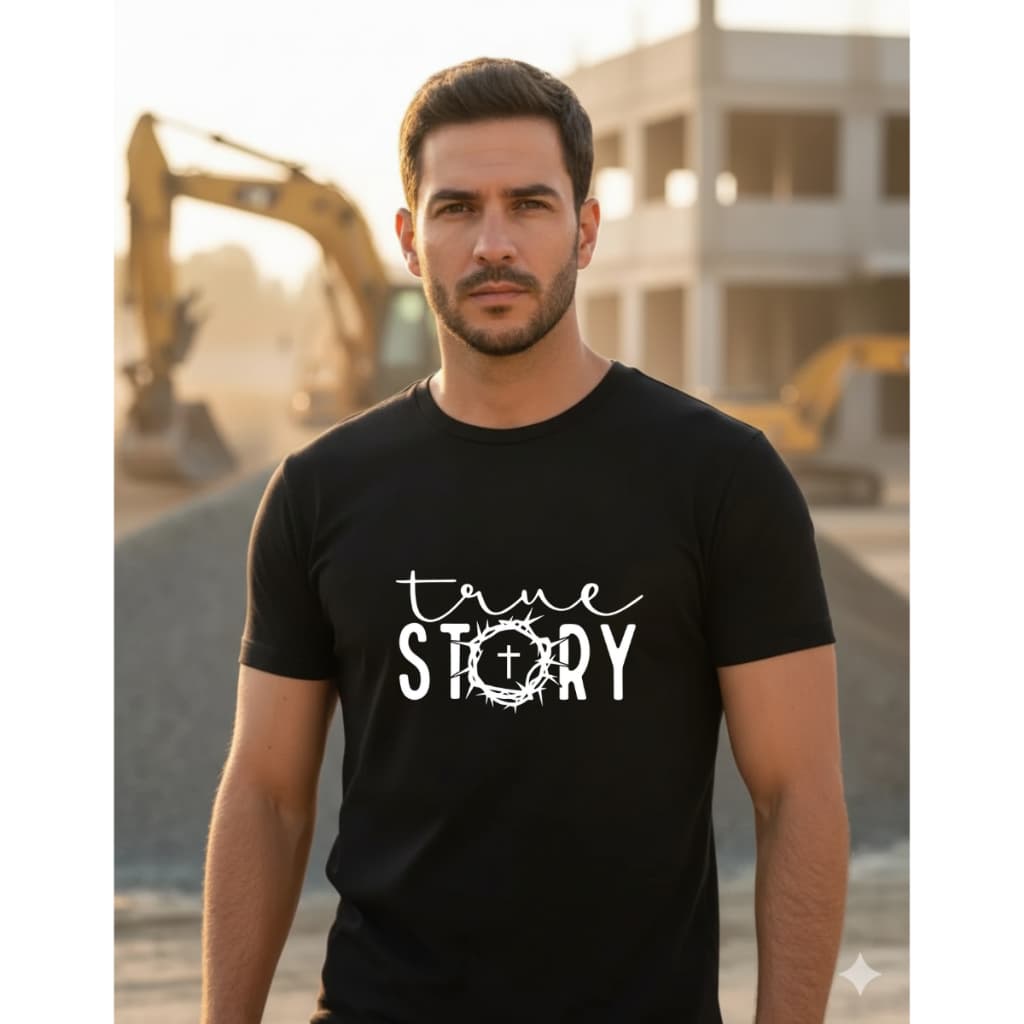 Camisa Evangélica Algodão Tema História Verdadeira