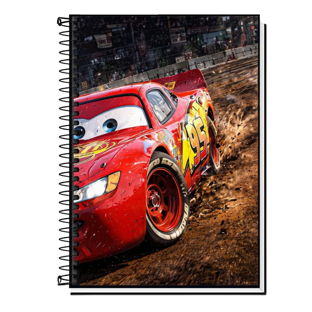 Caderno Relâmpago McQueen | Corrida Aventura | Capa Dura e Espiral | 1, 10, 15 ou 20 Matérias