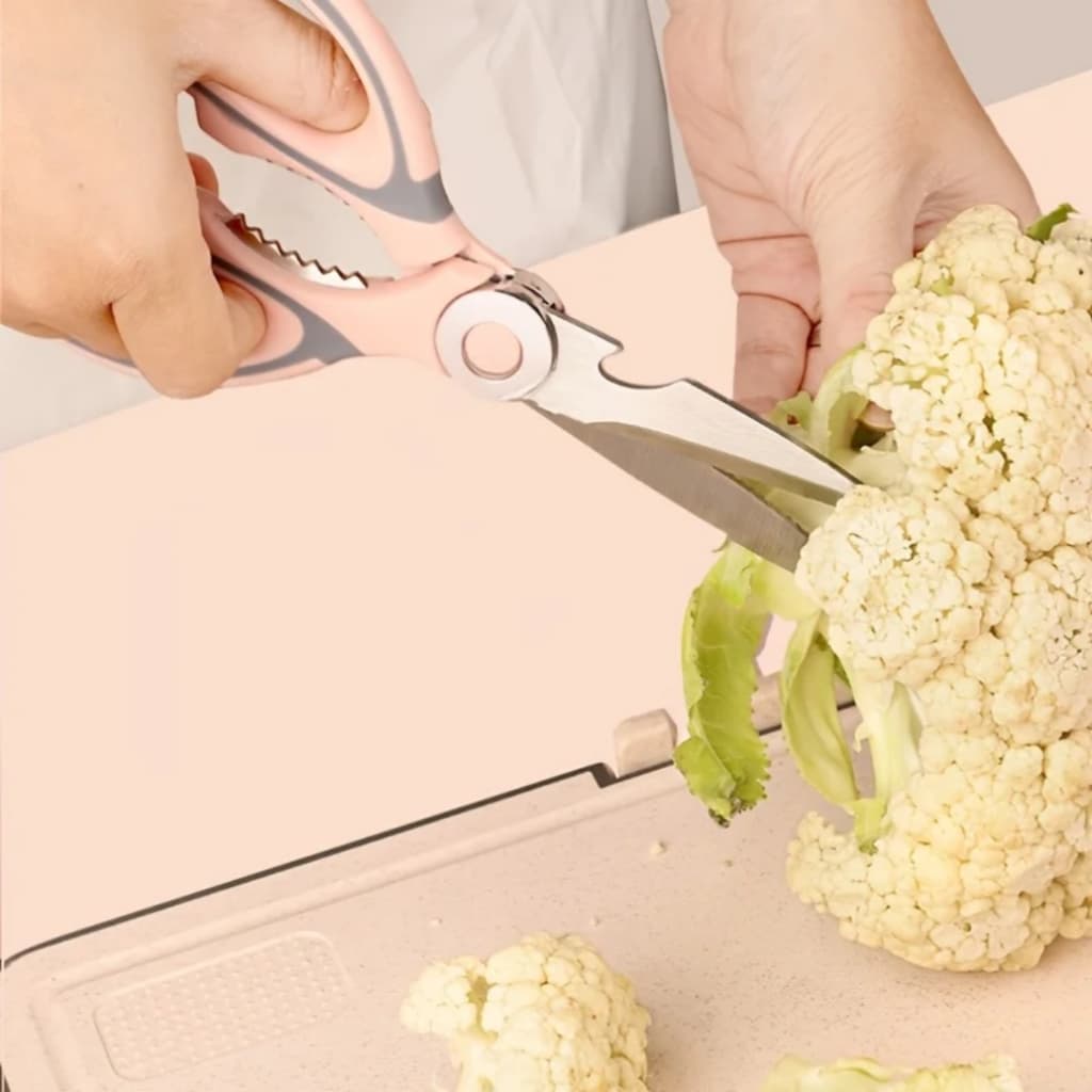 Tesoura Corta Frango Profissional em Aço Inox – Quebra Osso para Carnes, Peixes e Aves