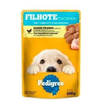 Ração Úmida Pedigree Sachê Cães Filhotes Frango ao Molho 100 g