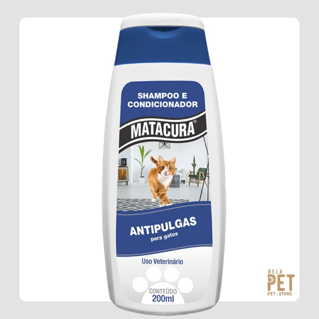 Shampoo e Condicionador Antipulgas Matacura para Gatos 200ml