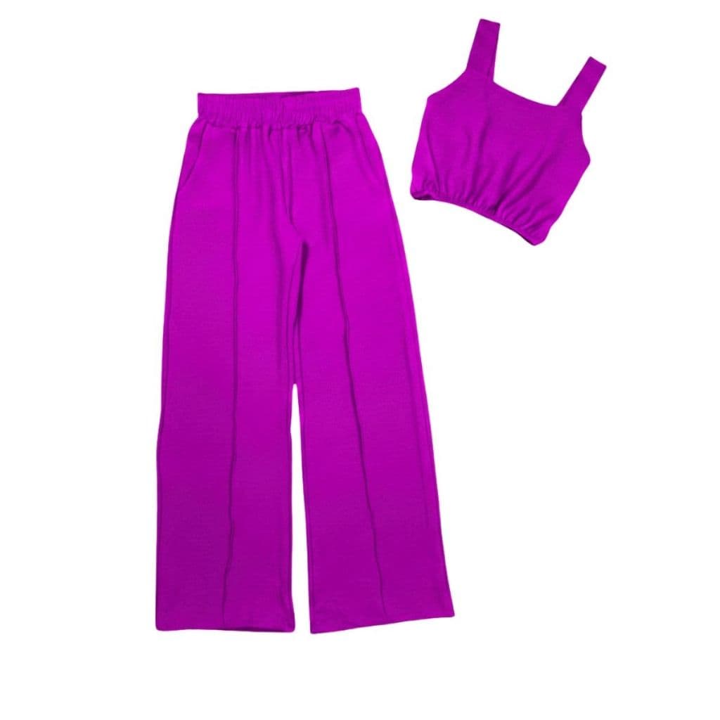 CONJUNTO DUNA CROPPED JUVENIL PARA MENINAS JOVENS CROPPED +  CALÇA WIDE