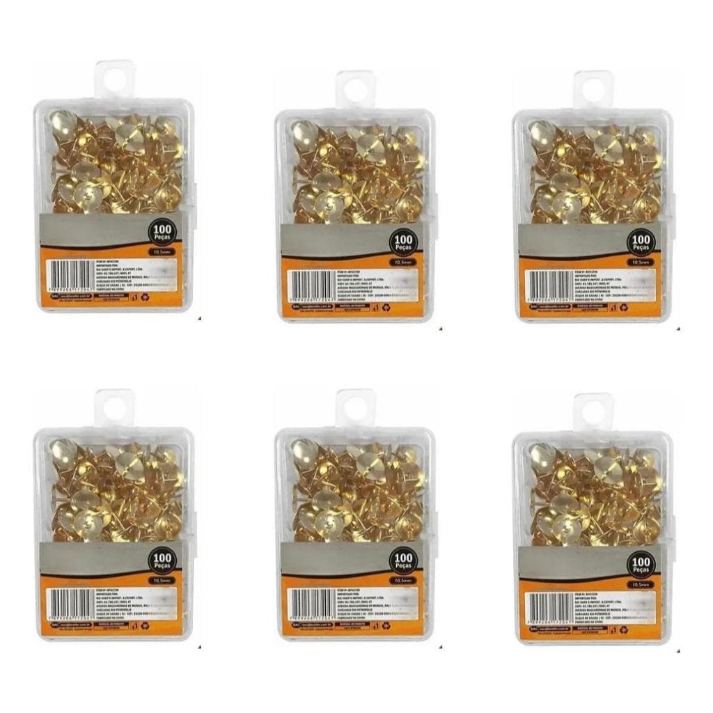 Tachinha Percevejo Dourado Latonado P Mural Quadro 6 Caixas Dourado