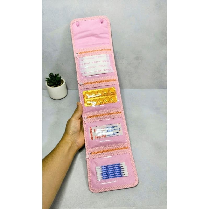 Mini Nécessaire 4 bolsinhos plásticos/Farmacinha/multifuncional
