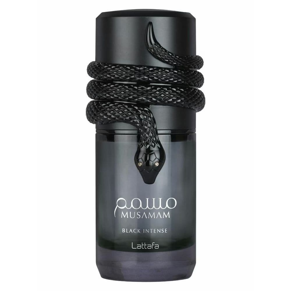Perfume Musamam Black Intense Lattafa 100 ml  Perfume Amadeirado Aromático Masculino