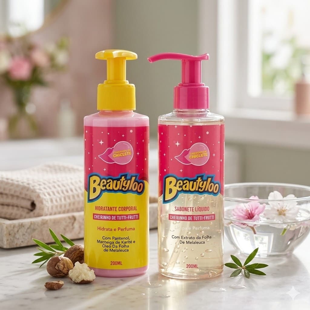 Hidratante Corporal + Sabonete Liquido 200ml Face Beauty - Tutti Frutti