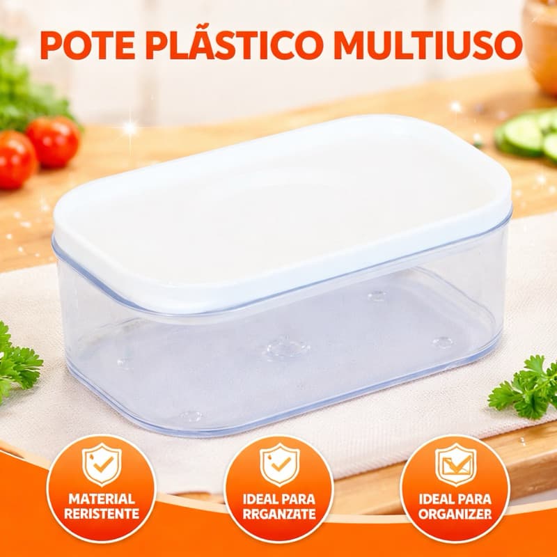 Pote Hermético 425ml com Tampa Vedação – Pote para Armazenar Alimentos, Organizador de Geladeira e Cozinha