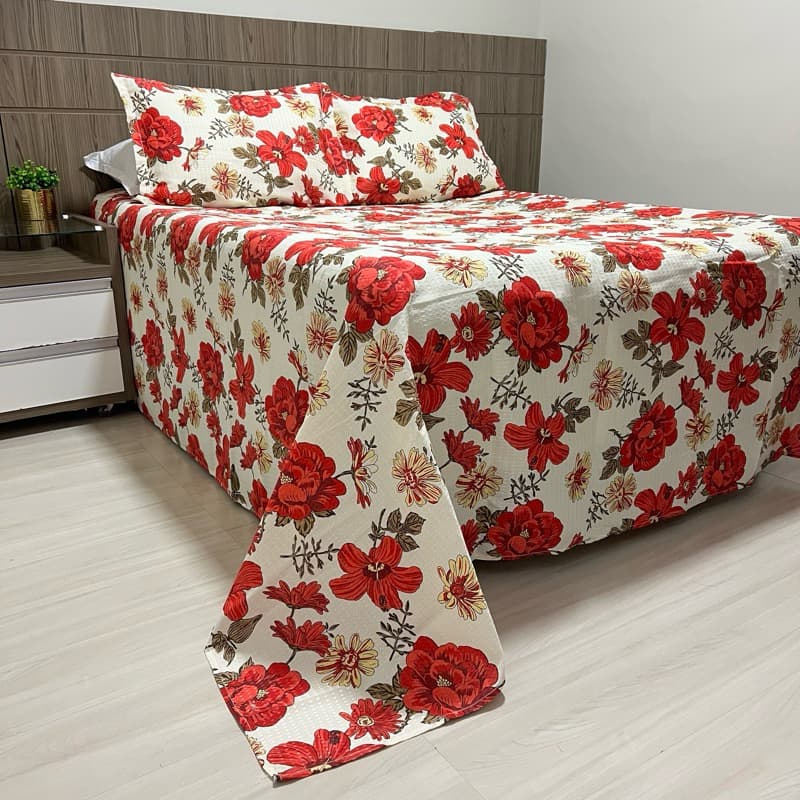 Colcha Cobre Leito Casal Queen Solteiro King Piquet 3 Peças Toque Macio