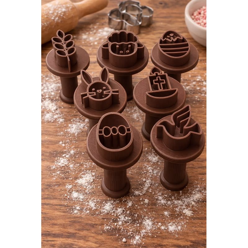 kit com 7 carimbos para docinho brigadeiro tema Páscoa