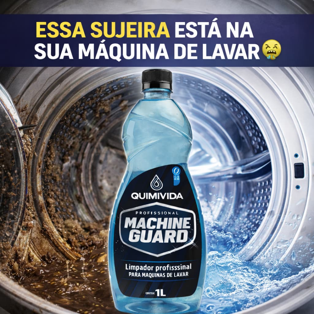 Limpa Máquina de Lavar Roupa até 5 litros - remove resíduos, sabão e odores
