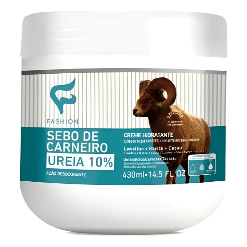 01 Creme Hidratante Sebo De Carneiro Ureia 10% Fashion 430ml