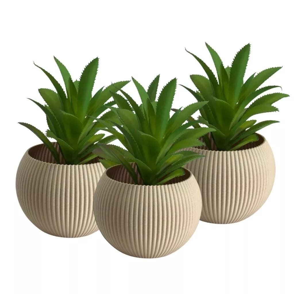 Kit 3 Mini Vasos Decorativos Redondos | Vasinhos para Plantas e Decoração