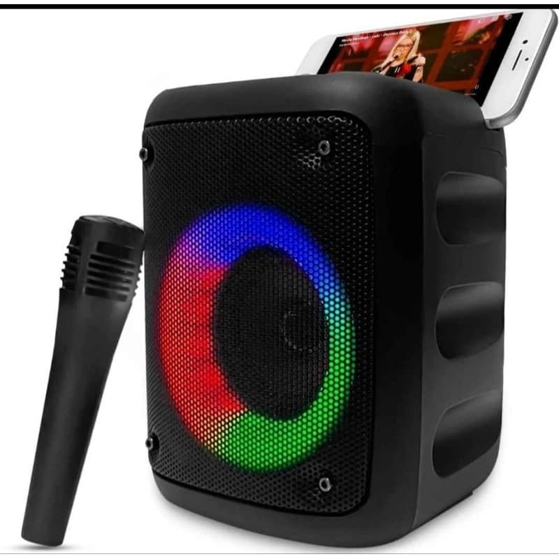 caixa de som completa potente 50w karaokê com microfone tws,leds ,potente bluetooh rádio pendrave