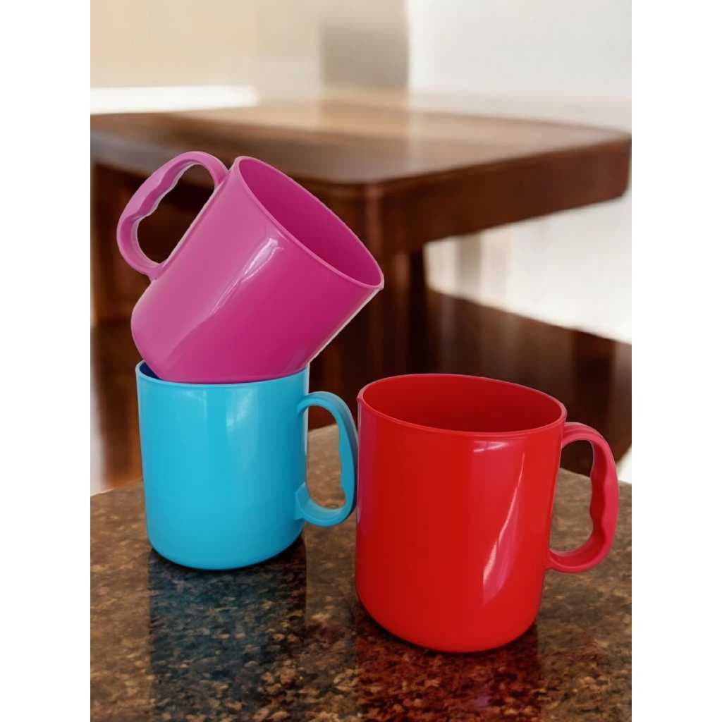 Kit 15 Canecas 450ml Plástico Colors Festa Merenda Escola Infantil Refeitório
