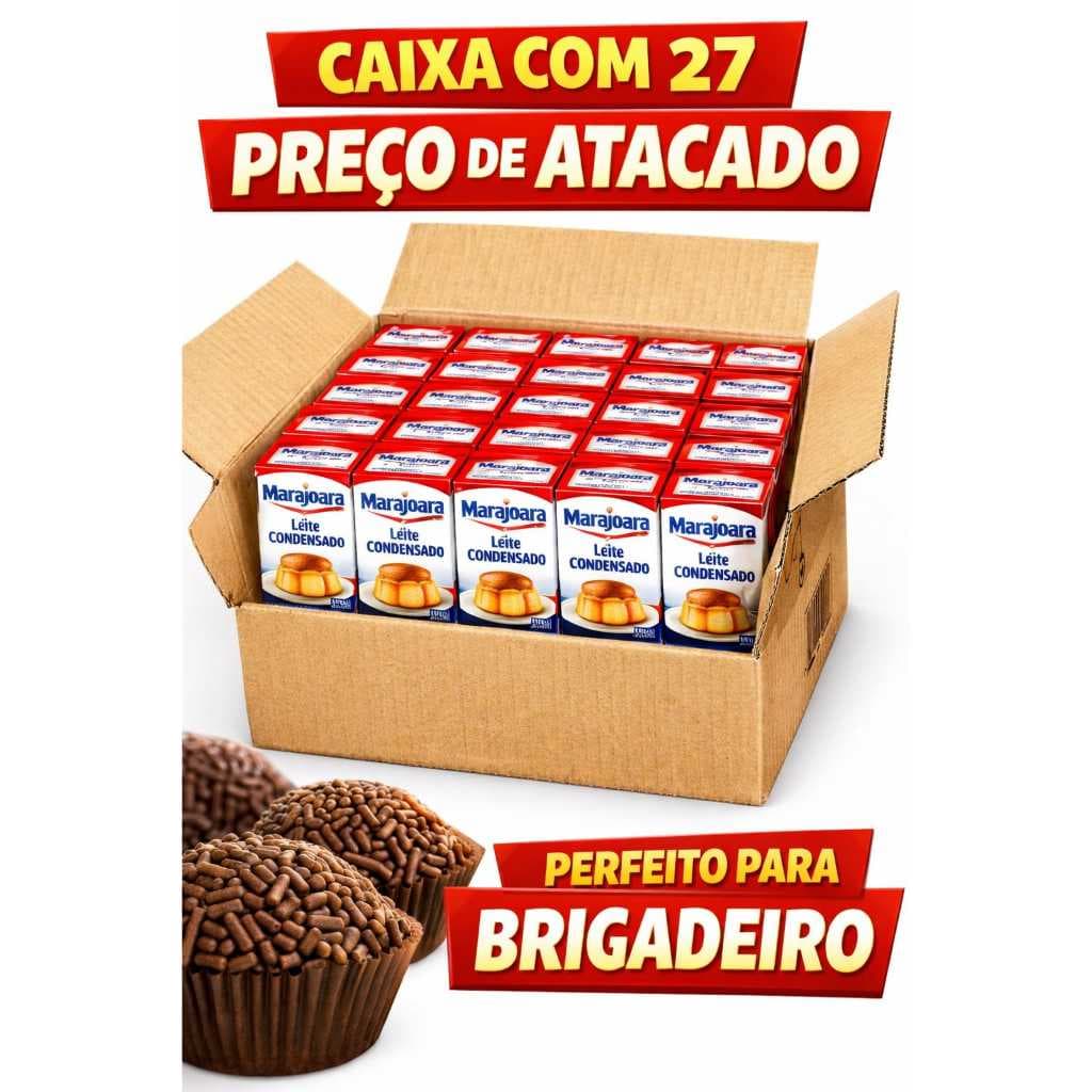 Leite Condensado  Semidesnatado marajoara- Sabor Oriinal, Versátil e Ideal para Sobremesas 198g