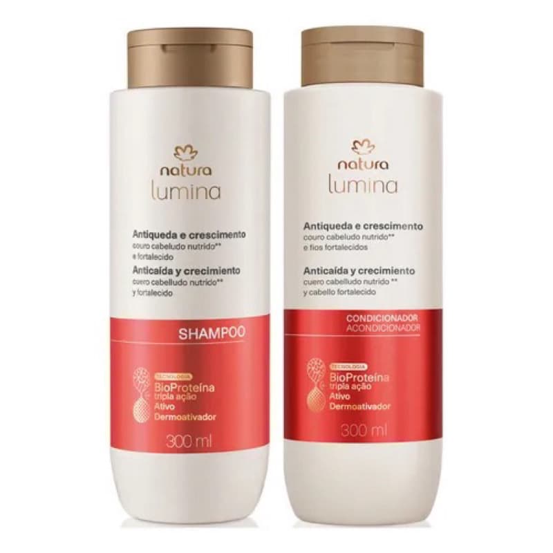 Kit Natura Shampoo E Condicionador Lumina Bio Proteína Antiqueda E Crescimento
