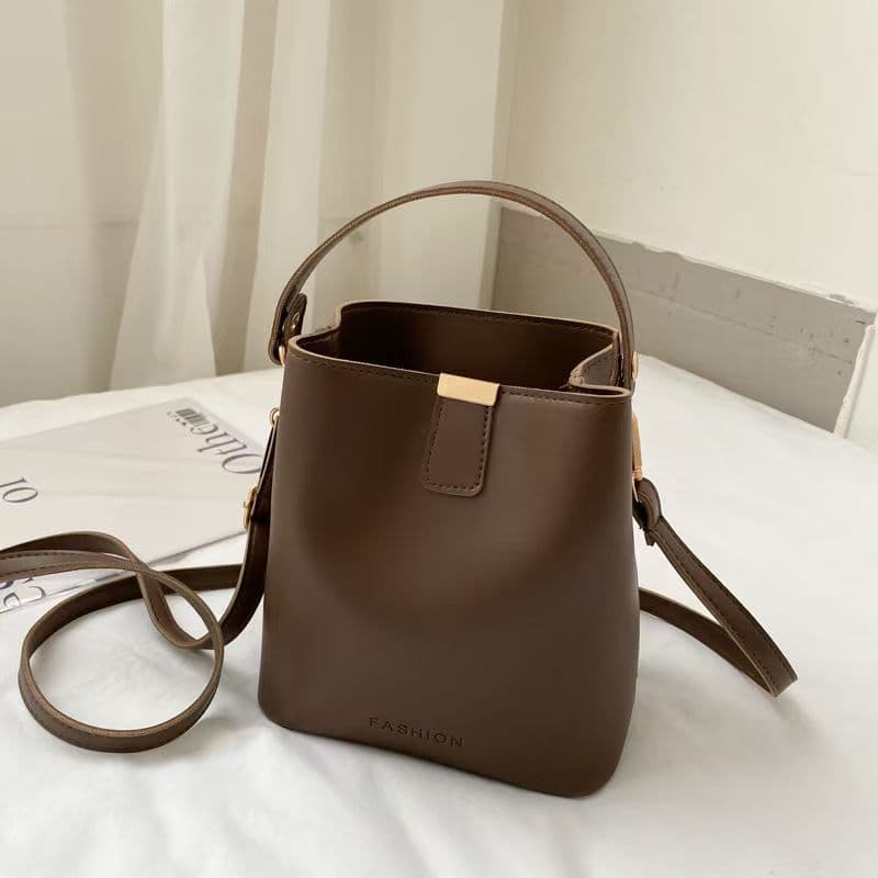 Clássica Retrô Crossbody - Nova Bolsa Balde Feminina ,Saco De Couro Quatro Cores Opcionais