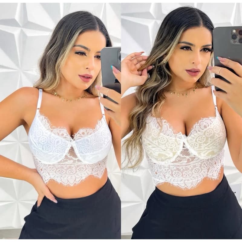 Cropped Aro Rendado Top Moda Gringa Moda Verão Moda Balada