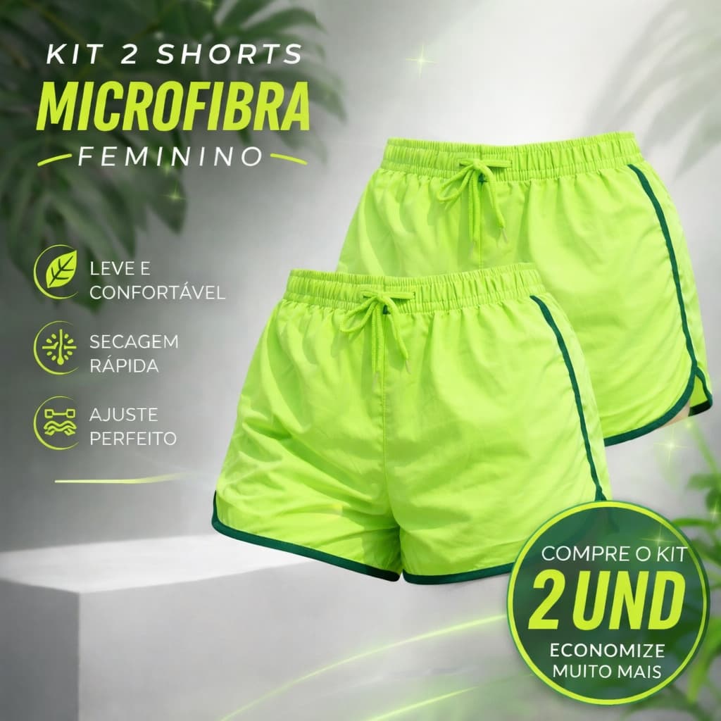 Kit 2  Short Microfibra Feminino