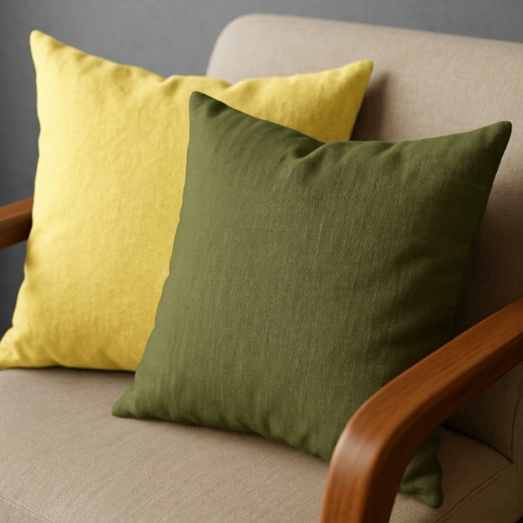 Kit 2 Capa De Almofada Linho Brasil Verde Amarelo Lisa 43x43cm Copa Do Mundo Decorativa Alta Qualidade
