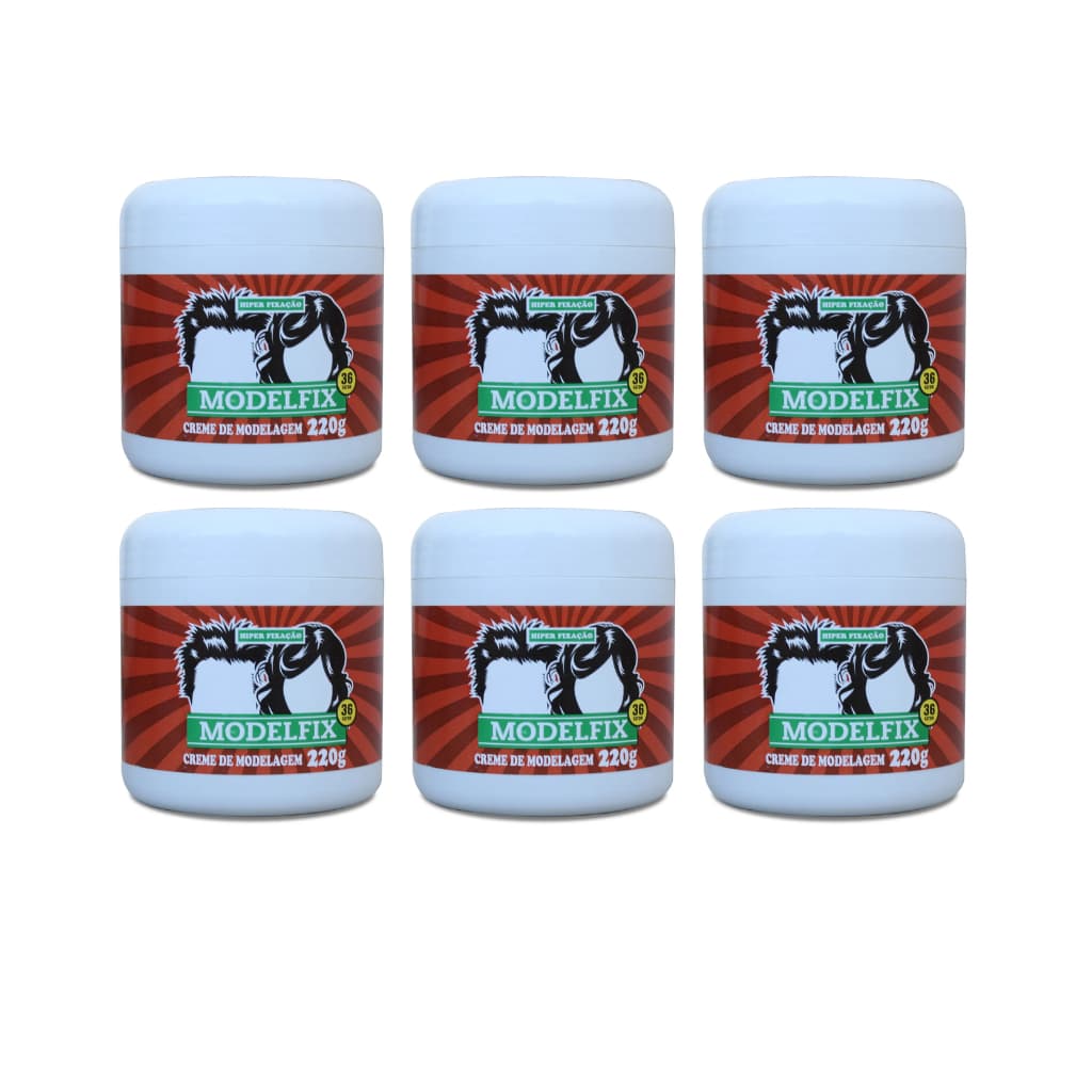 Creme Modelador Modelfix Hiper Fixação 220g kit com 6 unidades