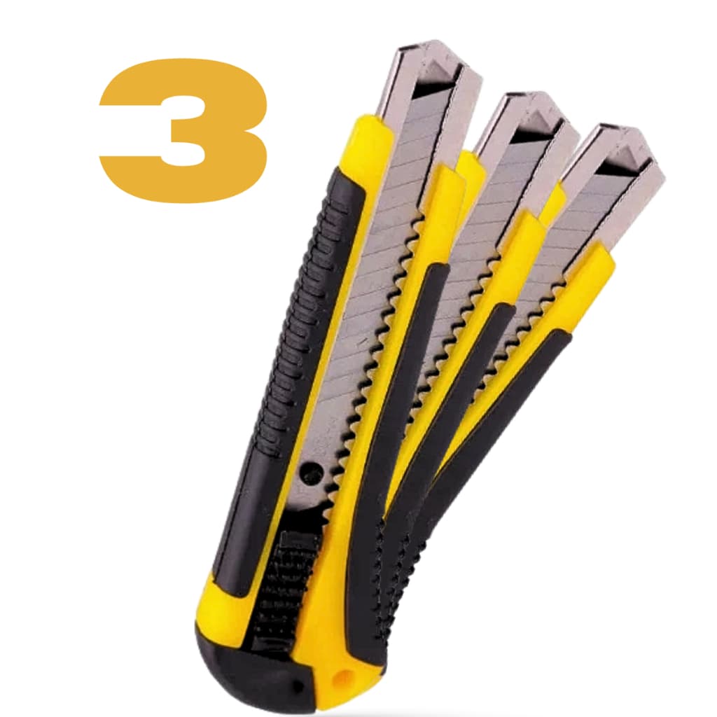 Estilete Profissional Retrátil Emborrachado 18Mm Trava Segurança Durável