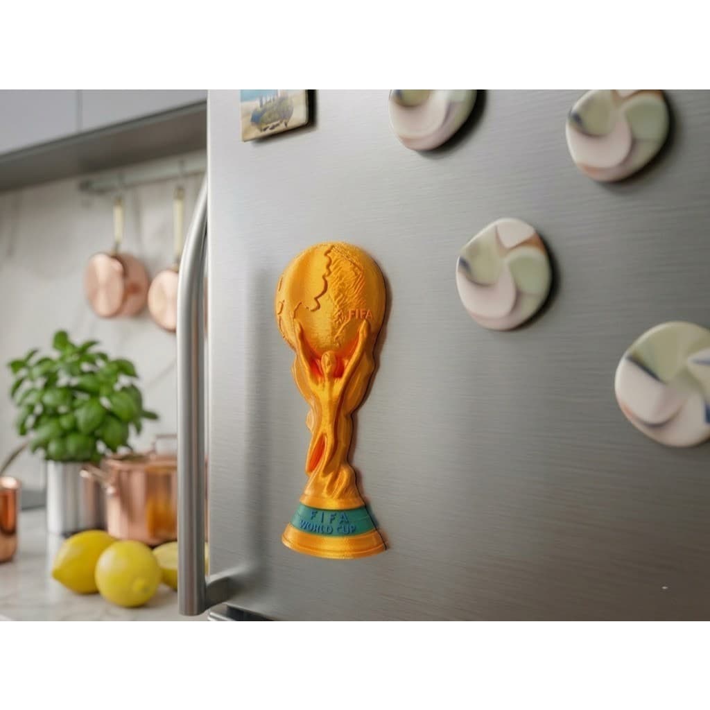 Kit imã geladeira troféu estilo futebol mini estátua decorativa dourada copa do mundo 2026 - 5 unidades - BGG0180