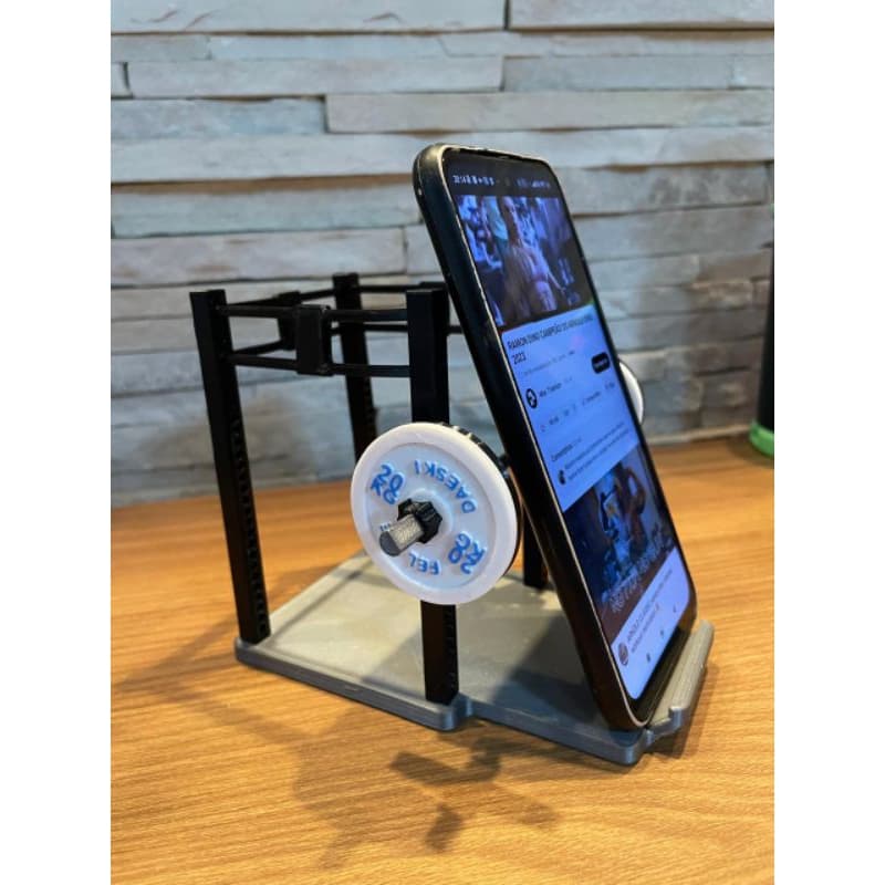SUPORTE DE CELULAR FITNES/TREINO MUSCULAÇÃO ACADEMIA RACK AGACHAMENTO/PERSONALIZADO