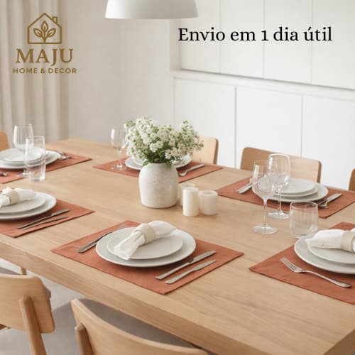 Lugar Americano Linho 60x40cm Algodão Poliéster Mesa Posta Páscoa Kit Decoração Mesa