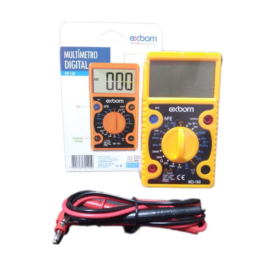 Multímetro Digital Profissional MD-160 Exbom Bip Sonoro