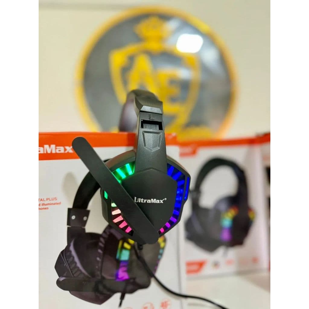 Fone De Ouvido Gamer Headset UltraMax A88 Led RGB Colorido Com Microfone PC PS4 Xbox