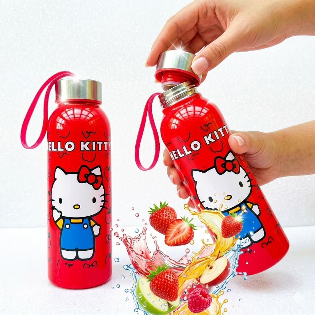 Garrafinha Squezz Garrafa De Água hello kit disney 500 ml