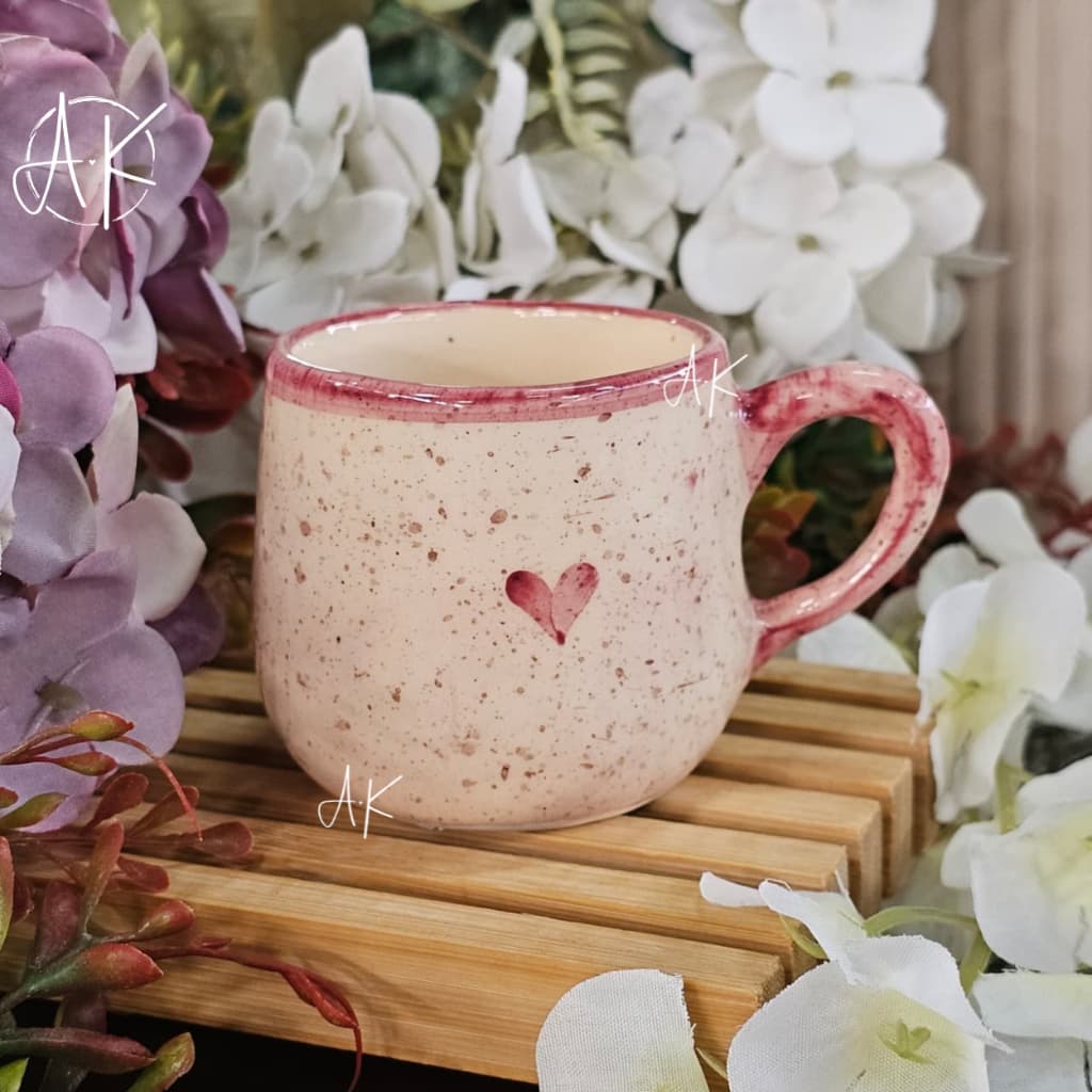 Caneca Pequena Café Chá Cerâmica Decorativa Mesa Posta Diversos Modelos Pintado à Mão 70ml
