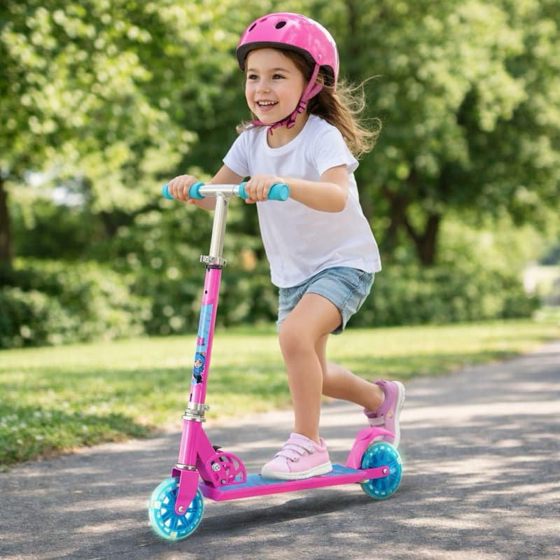 Mini Patinete Rosa Infantil Feminino Rodas Led com Brilho ajustável Travessos Metal
